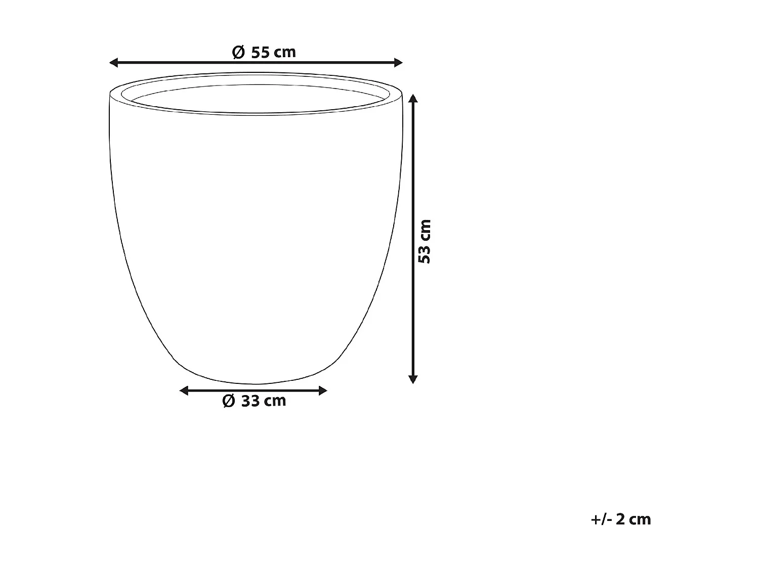 Cache-pot KANNIA Céramique 55 cm Gris clair