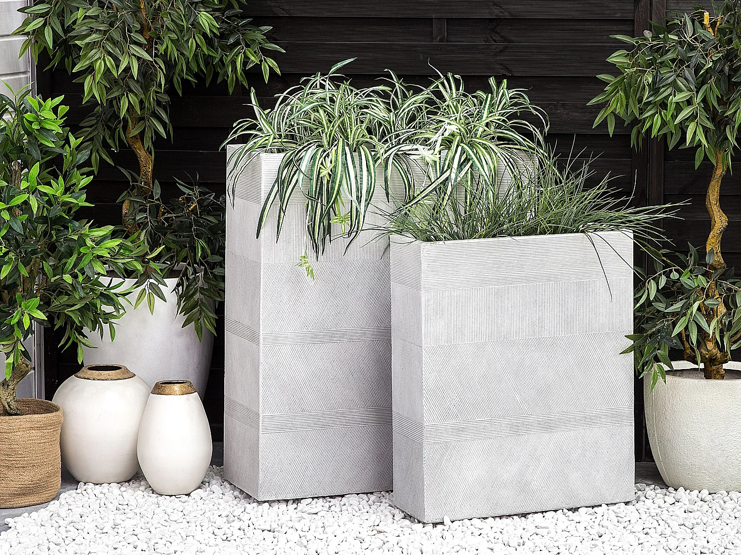 Cache-pot 60 x 22 x 72 cm blanc THIMENA