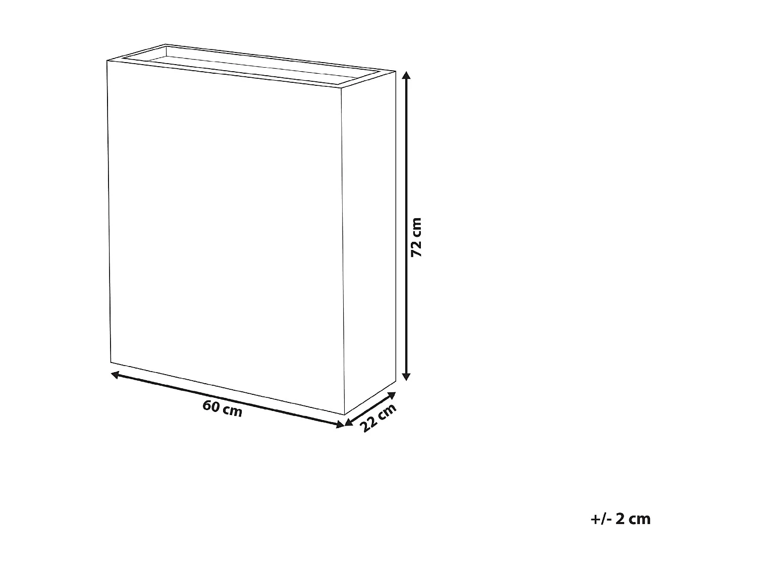 Cache-pot 60 x 22 x 72 cm blanc THIMENA