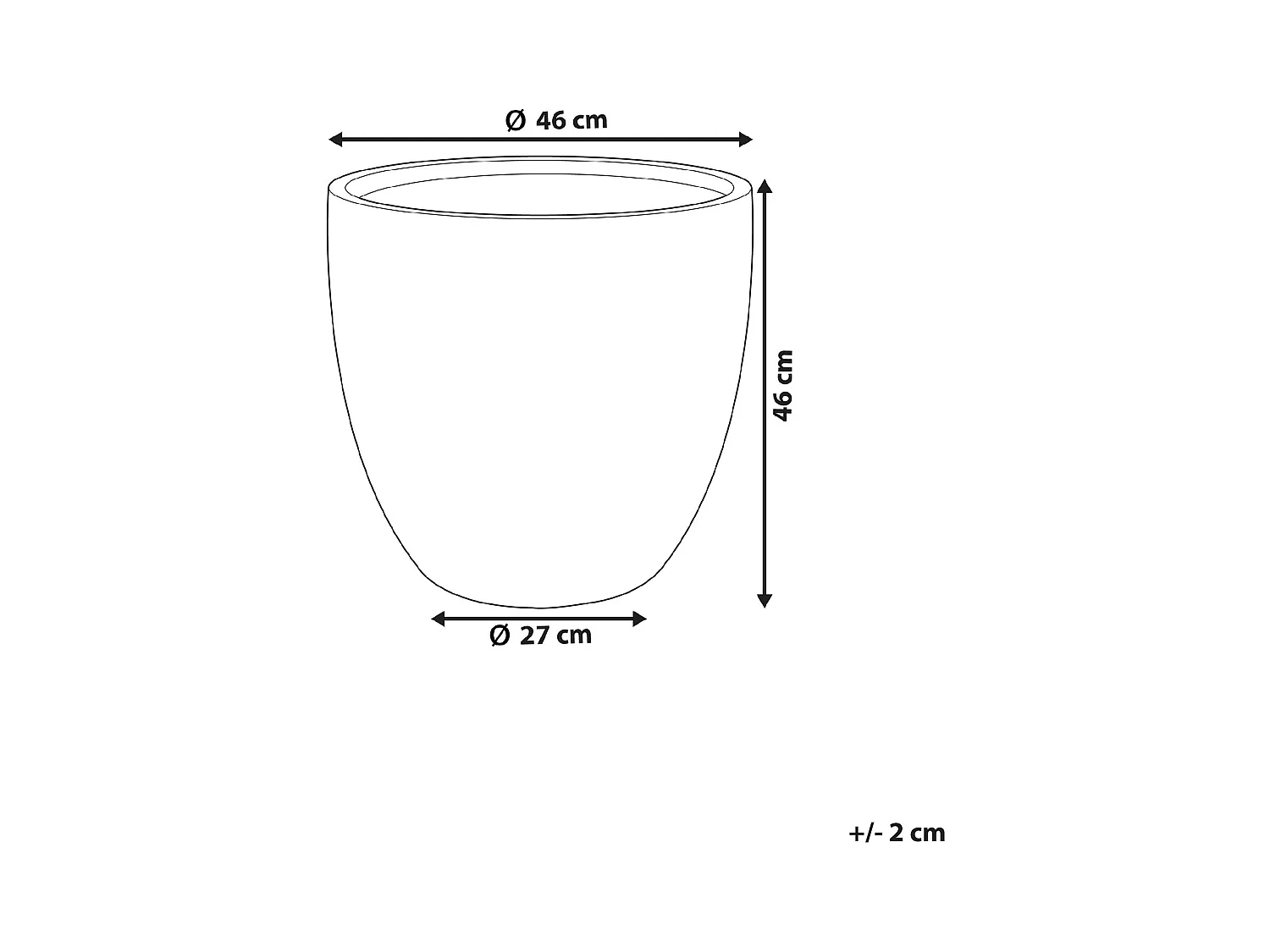 Cache-pot KANNIA 46 cm Blanc