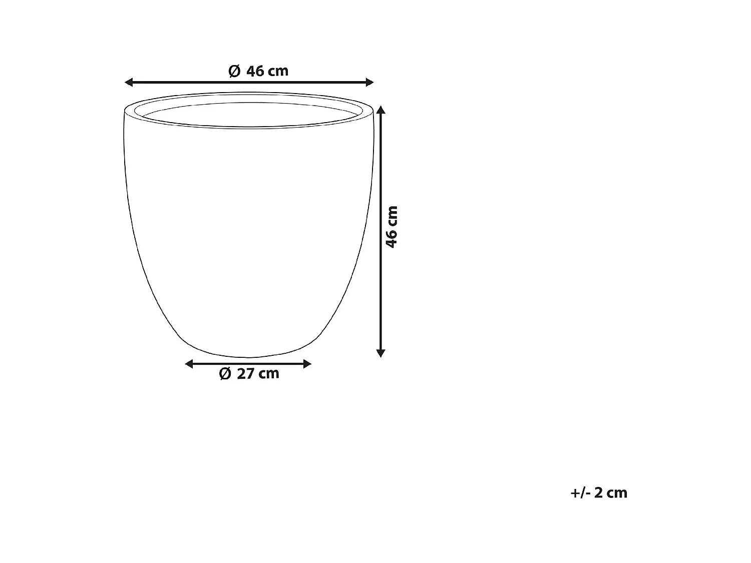 Cache-pot KANNIA 46 cm Blanc
