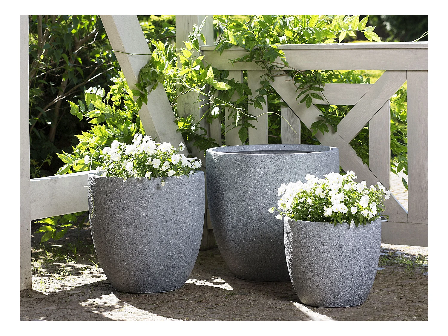 Bloempot KANNIA Keramiek 46 cm Lichtgrijs