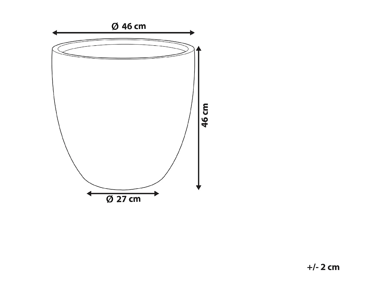 Bloempot KANNIA Keramiek 46 cm Lichtgrijs