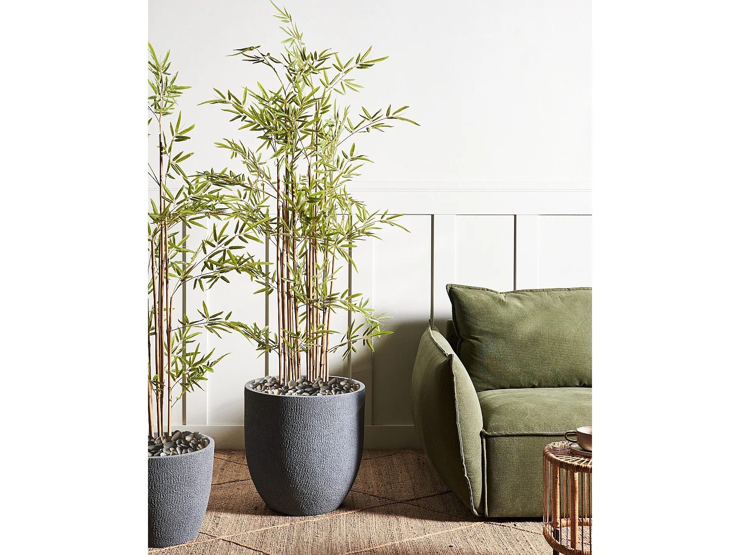 Cache-pot KANNIA Céramique 46 cm Gris clair