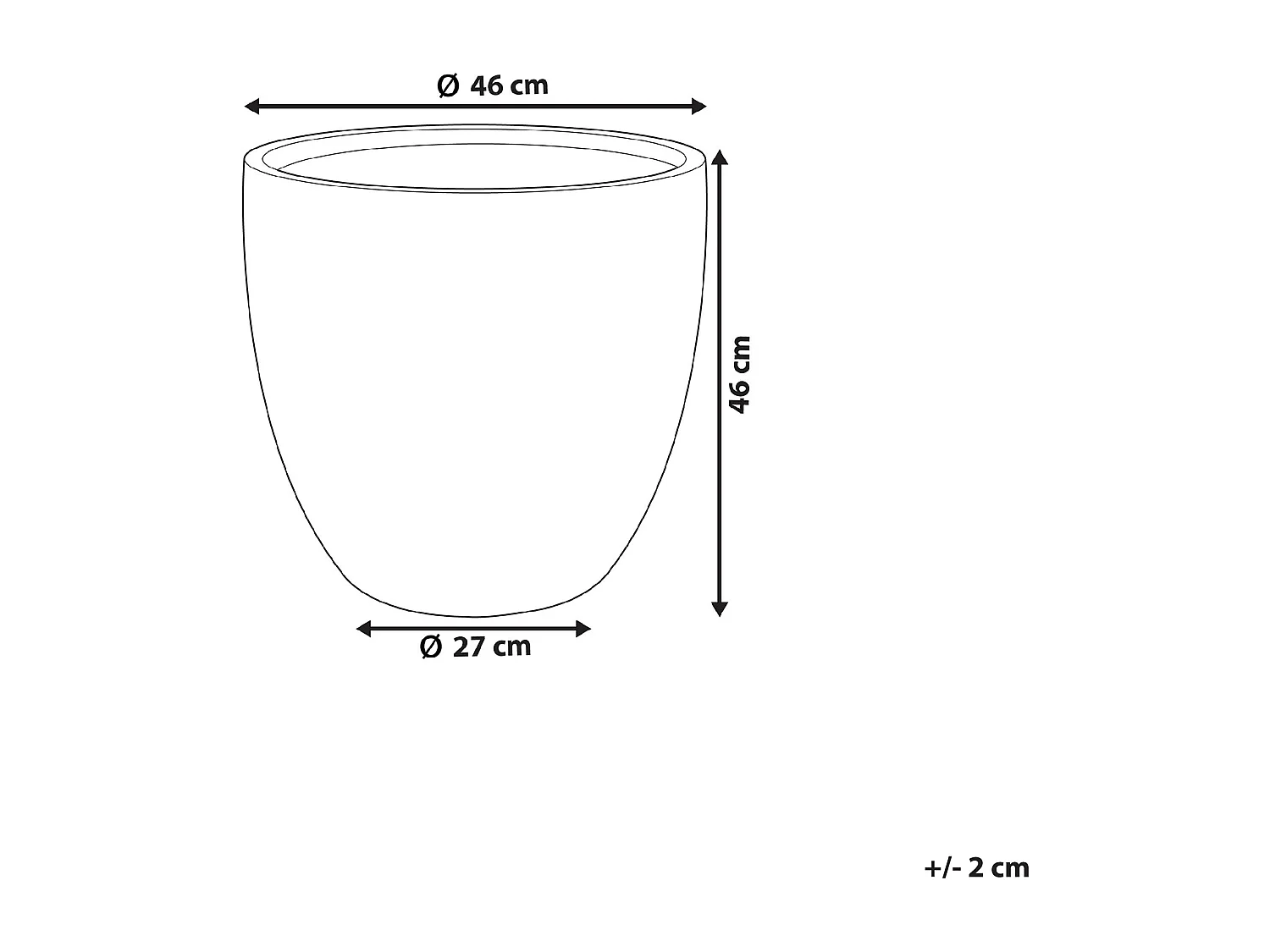 Cache-pot KANNIA Céramique 46 cm Gris clair