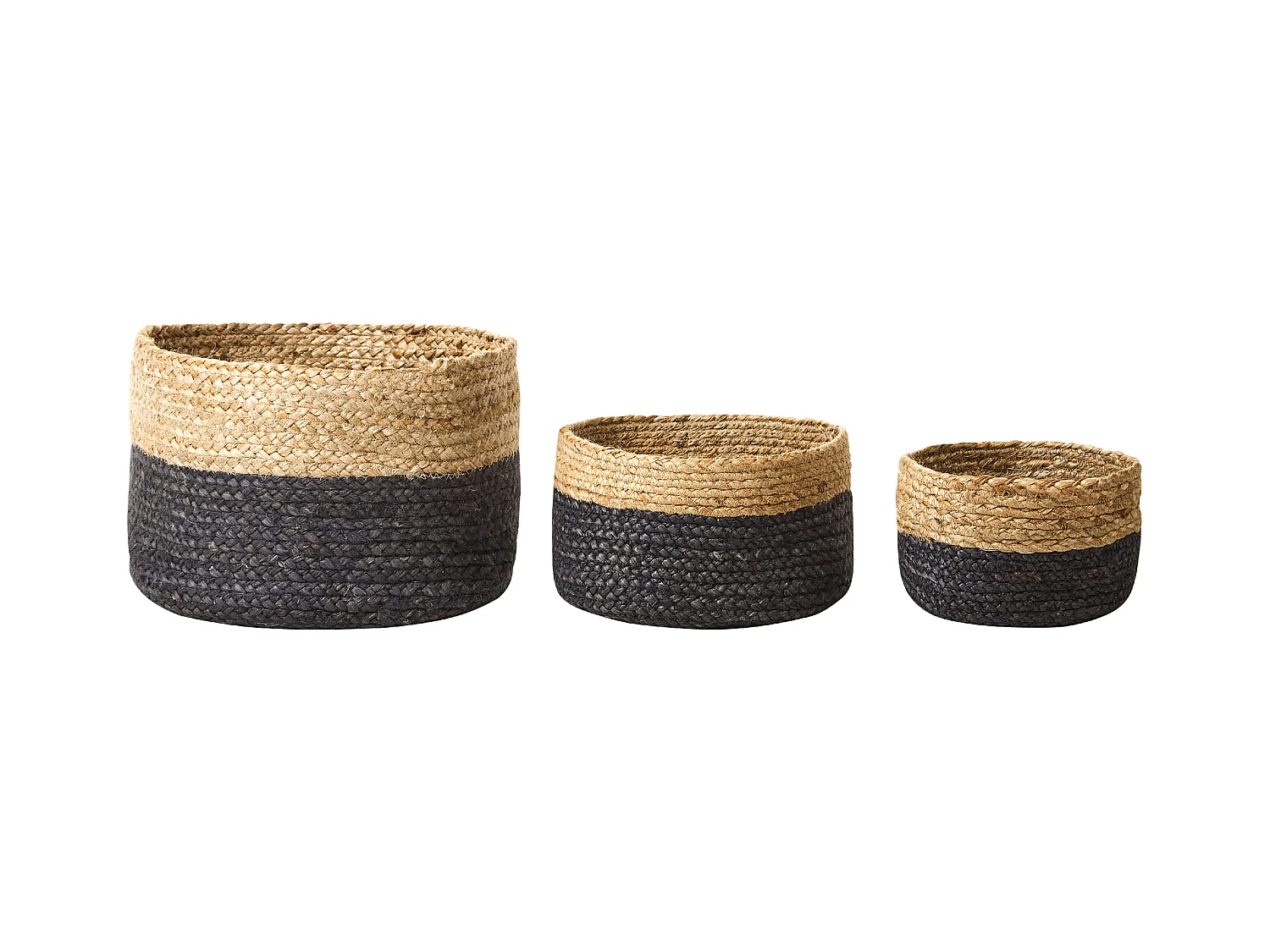 Lot de 3 paniers JABAR Jute Naturel