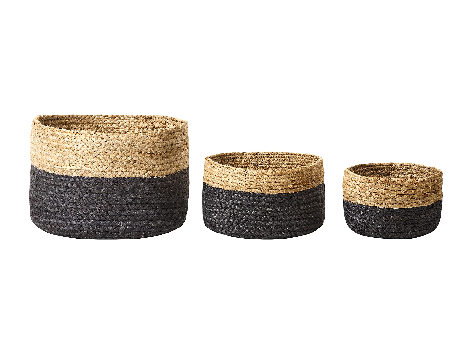 Lot de 3 paniers JABAR Jute Naturel