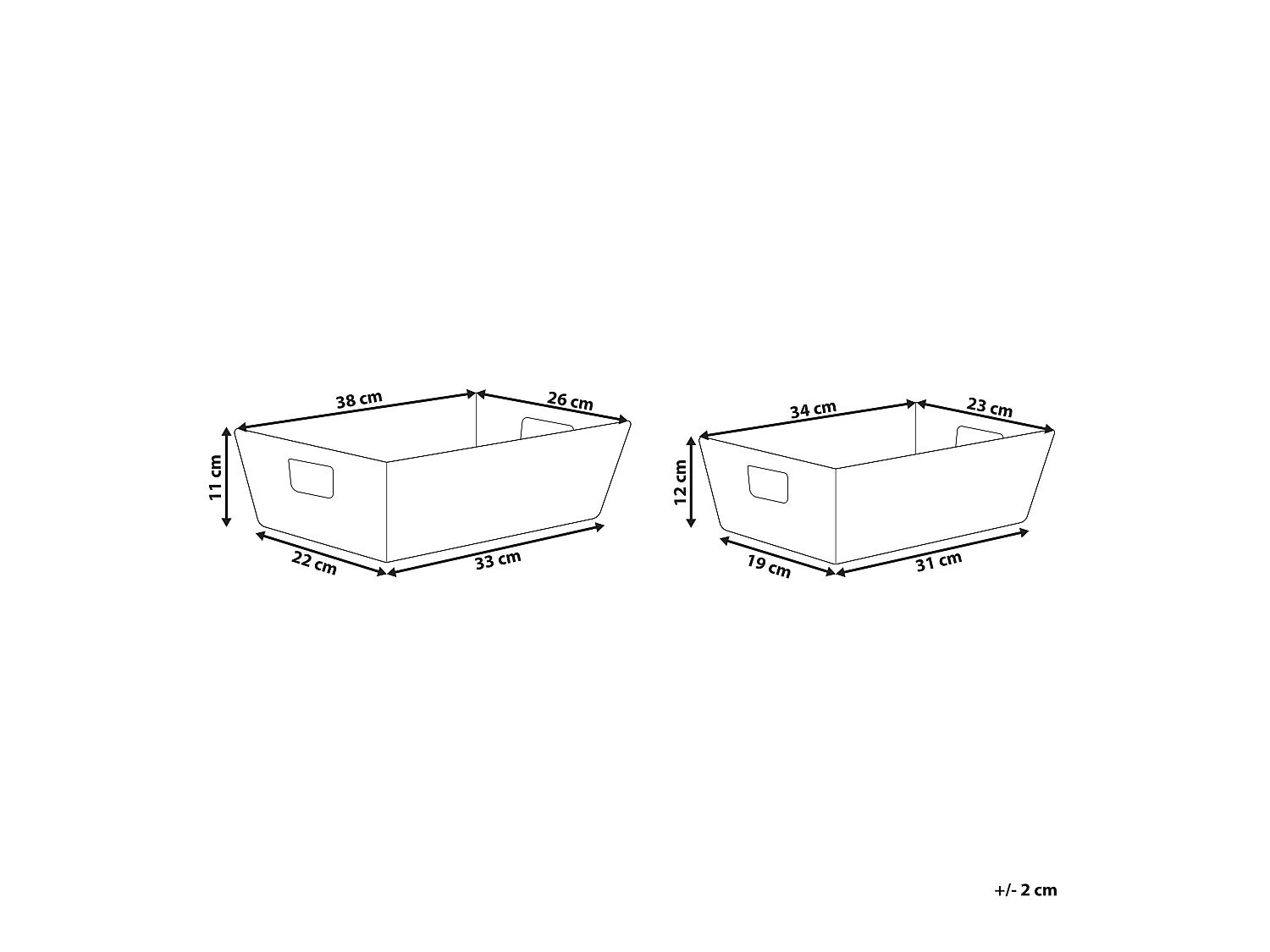 Set van 2 manden PANDZ Wicker Donkerbruin