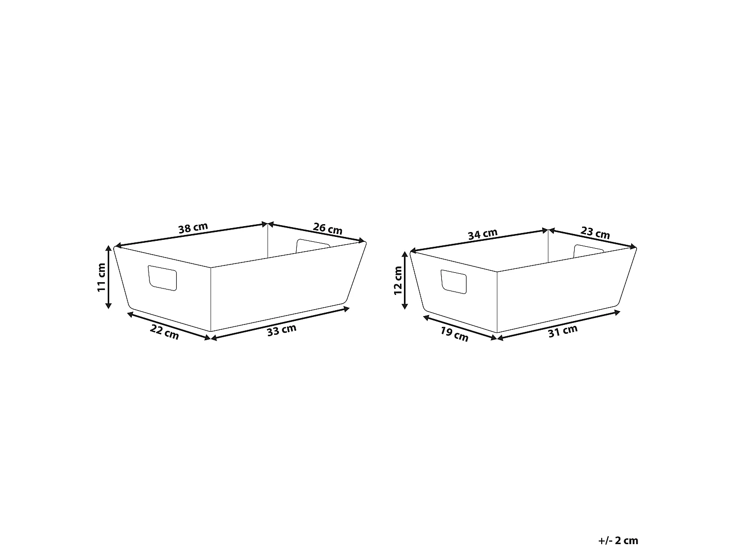 Lot de 2 paniers PANDZ Osier Marron foncé