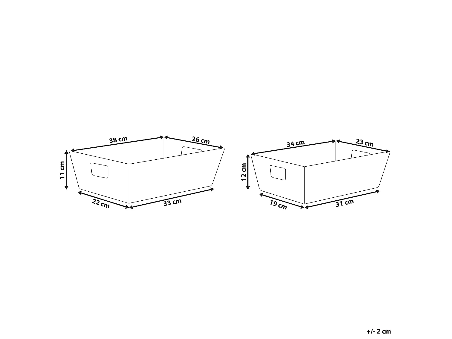 Lot de 2 paniers PANDZ Osier Marron foncé