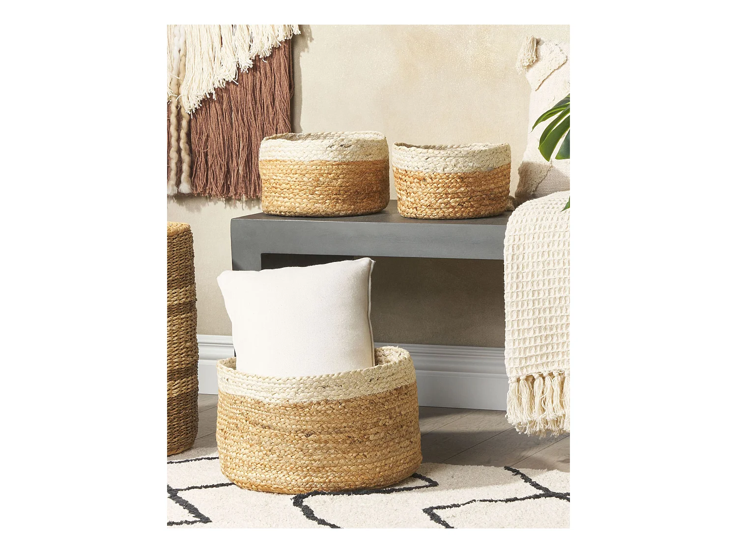 Aufbewahrungskorb 3er Set TAJORI Jute Naturfarben