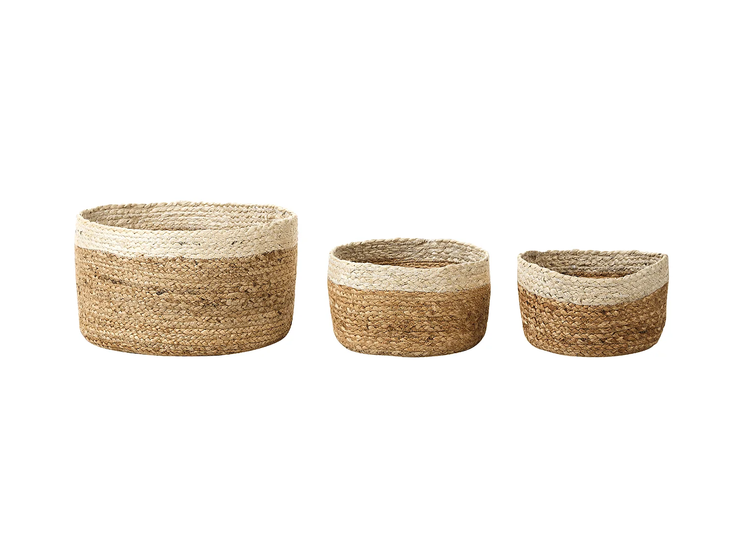 Lot de 3 paniers TAJORI Jute Naturel
