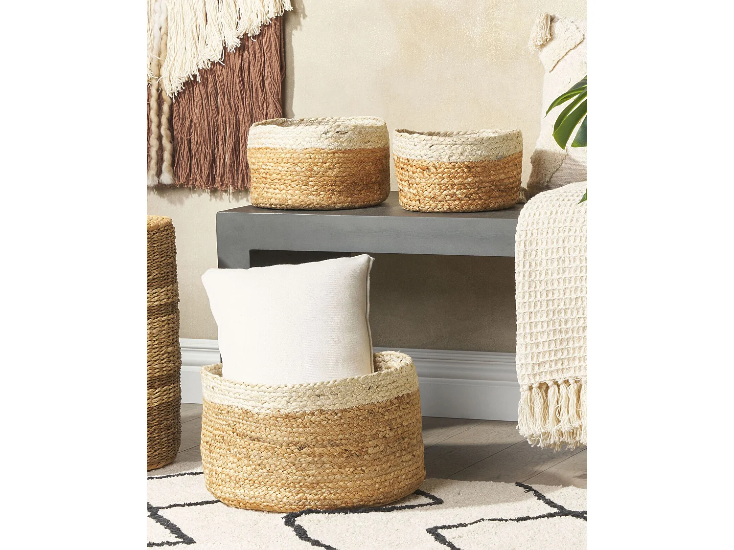 Lot de 3 paniers TAJORI Jute Naturel