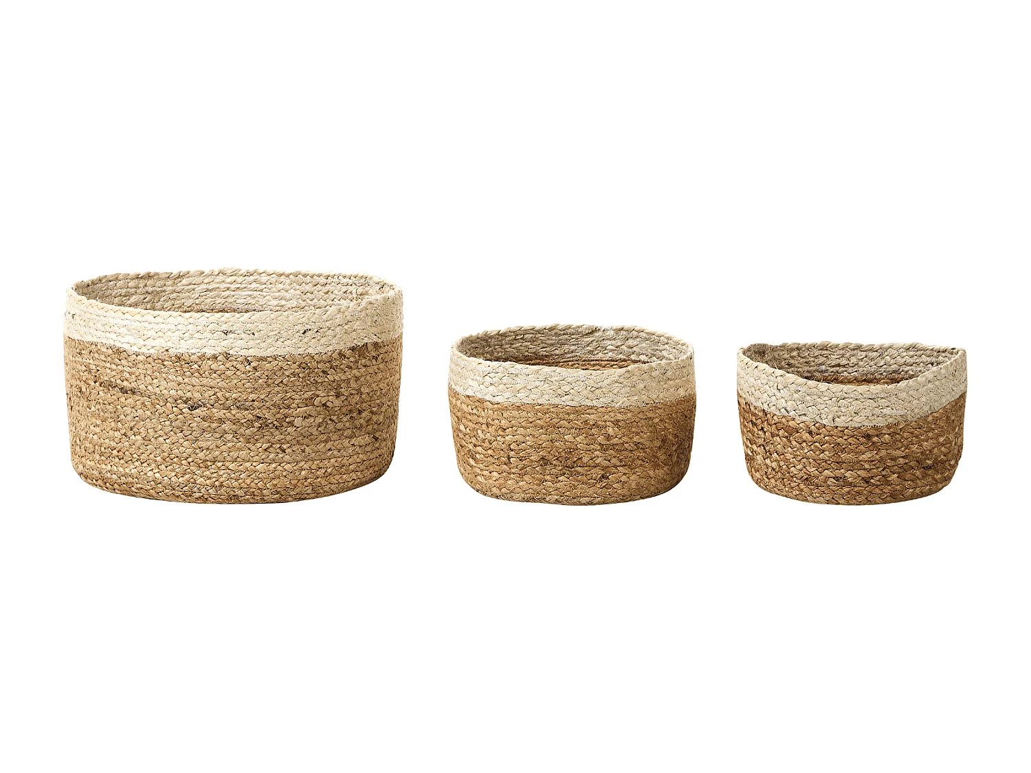 Lot de 3 paniers TAJORI Jute Naturel