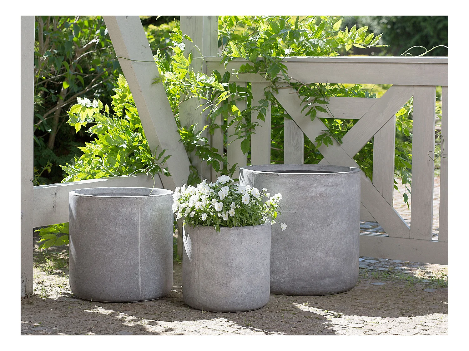 Cache-pot MESSENE 41 cm Gris clair