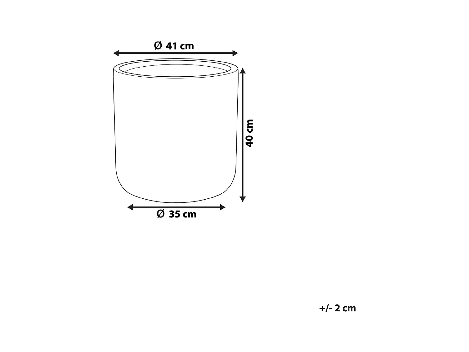 Cache-pot MESSENE 41 cm Gris clair