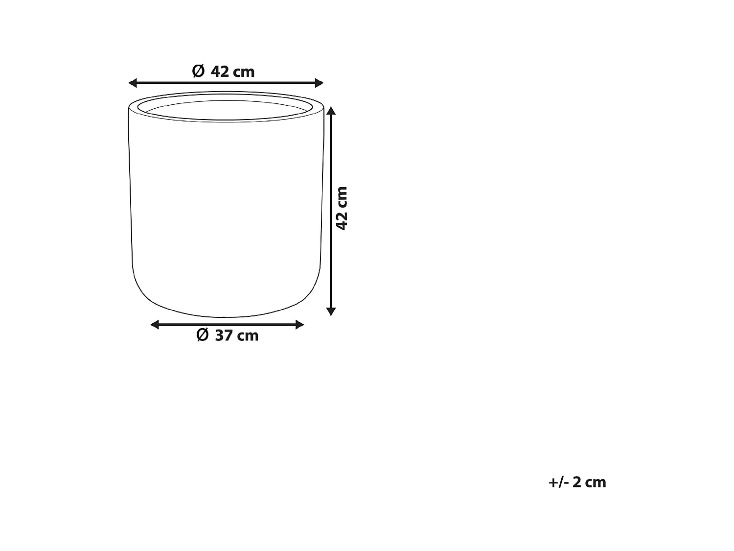 Cache-pot MESSENE 41 cm Gris clair