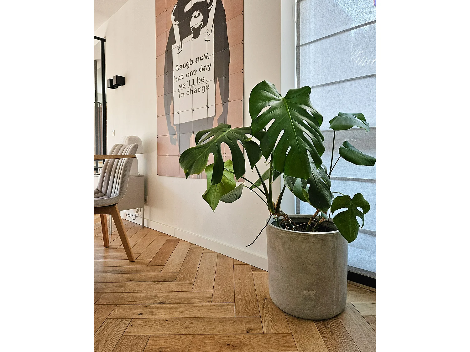 Plant Pot MESSENE 41 cm Light Grey