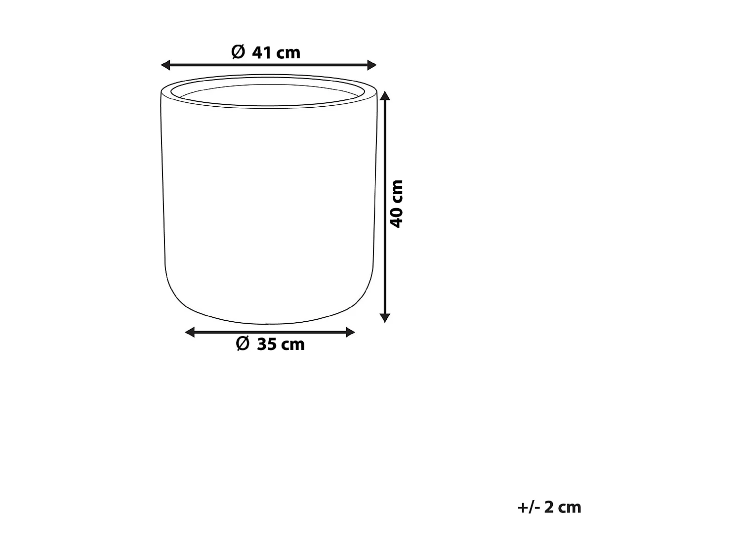 Cache-pot MESSENE Céramique 41 cm Gris clair
