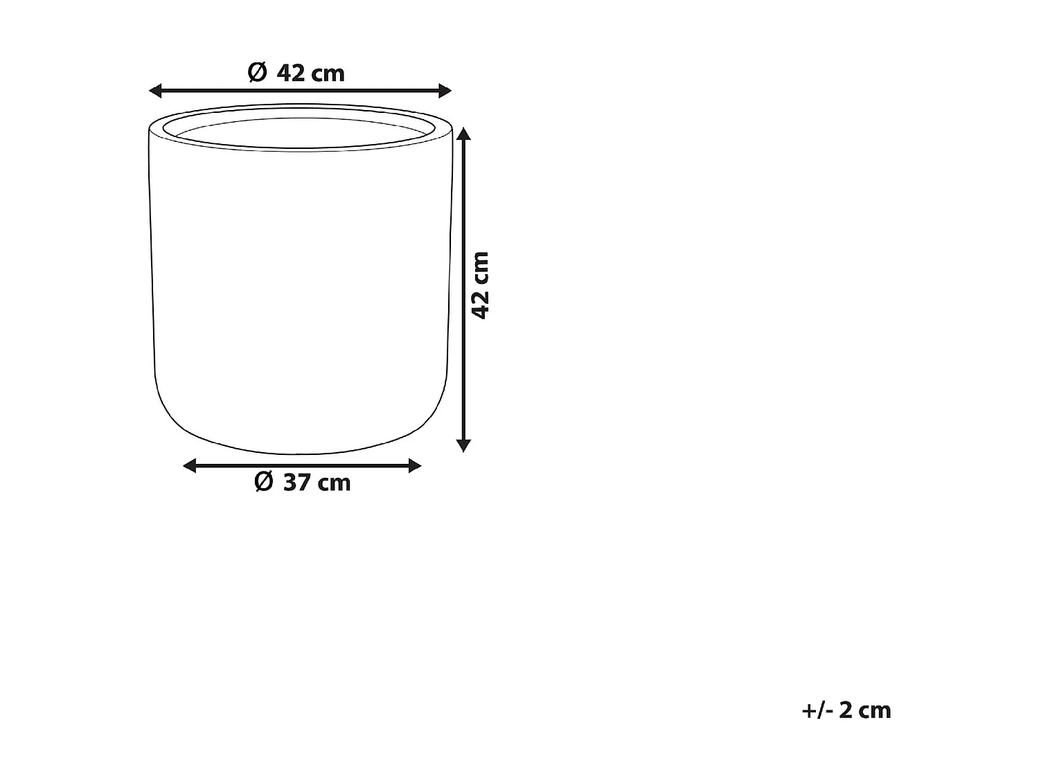 Cache-pot MESSENE Céramique 41 cm Gris clair