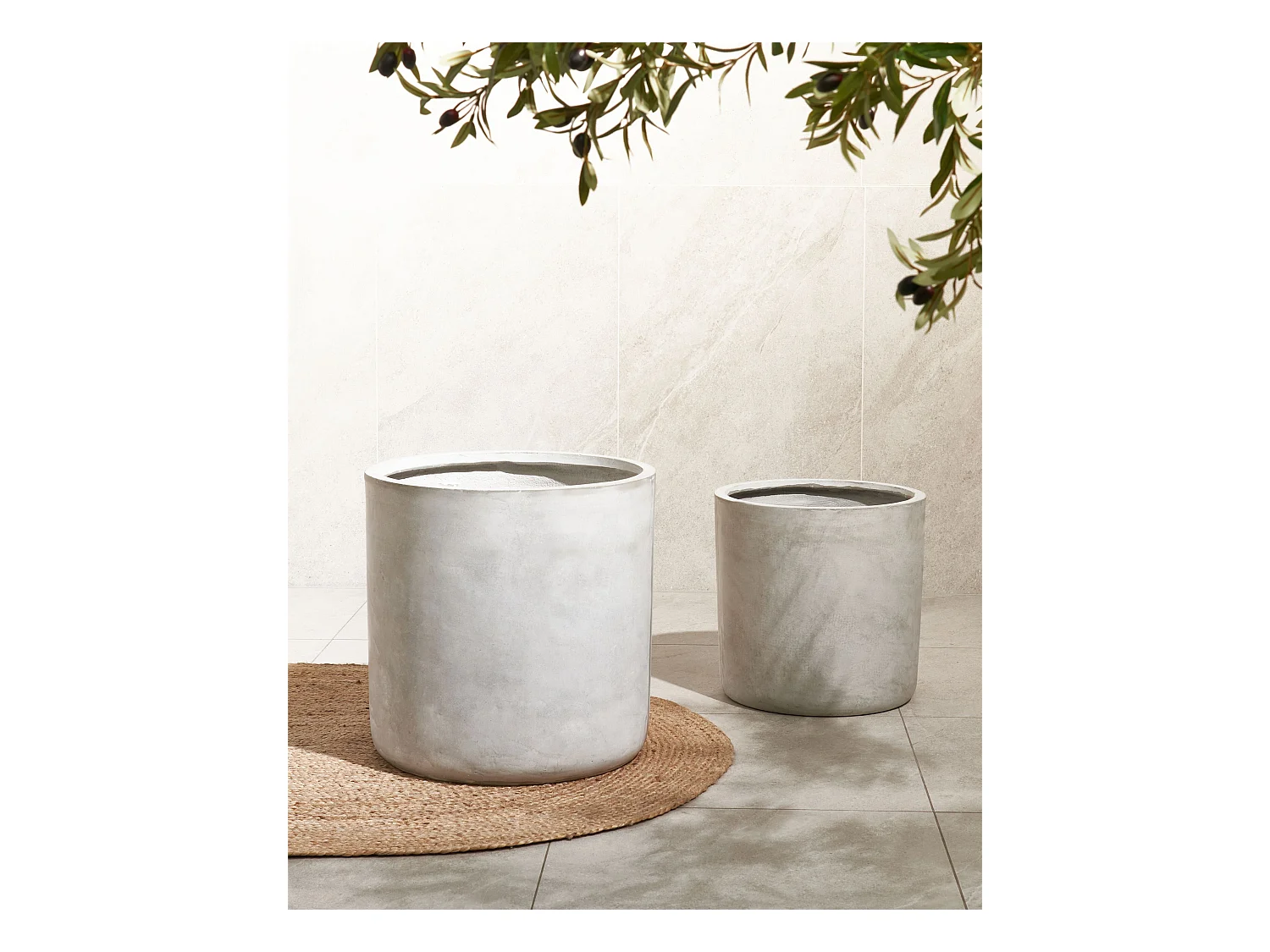 Outdoor Blumentopf Beton-Optik grau rund 51 x 51 x 50 cm Modern Messene