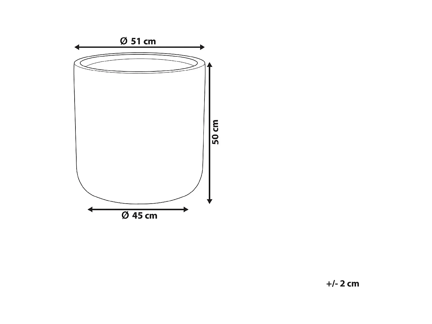 Outdoor Blumentopf Beton-Optik grau rund 51 x 51 x 50 cm Modern Messene