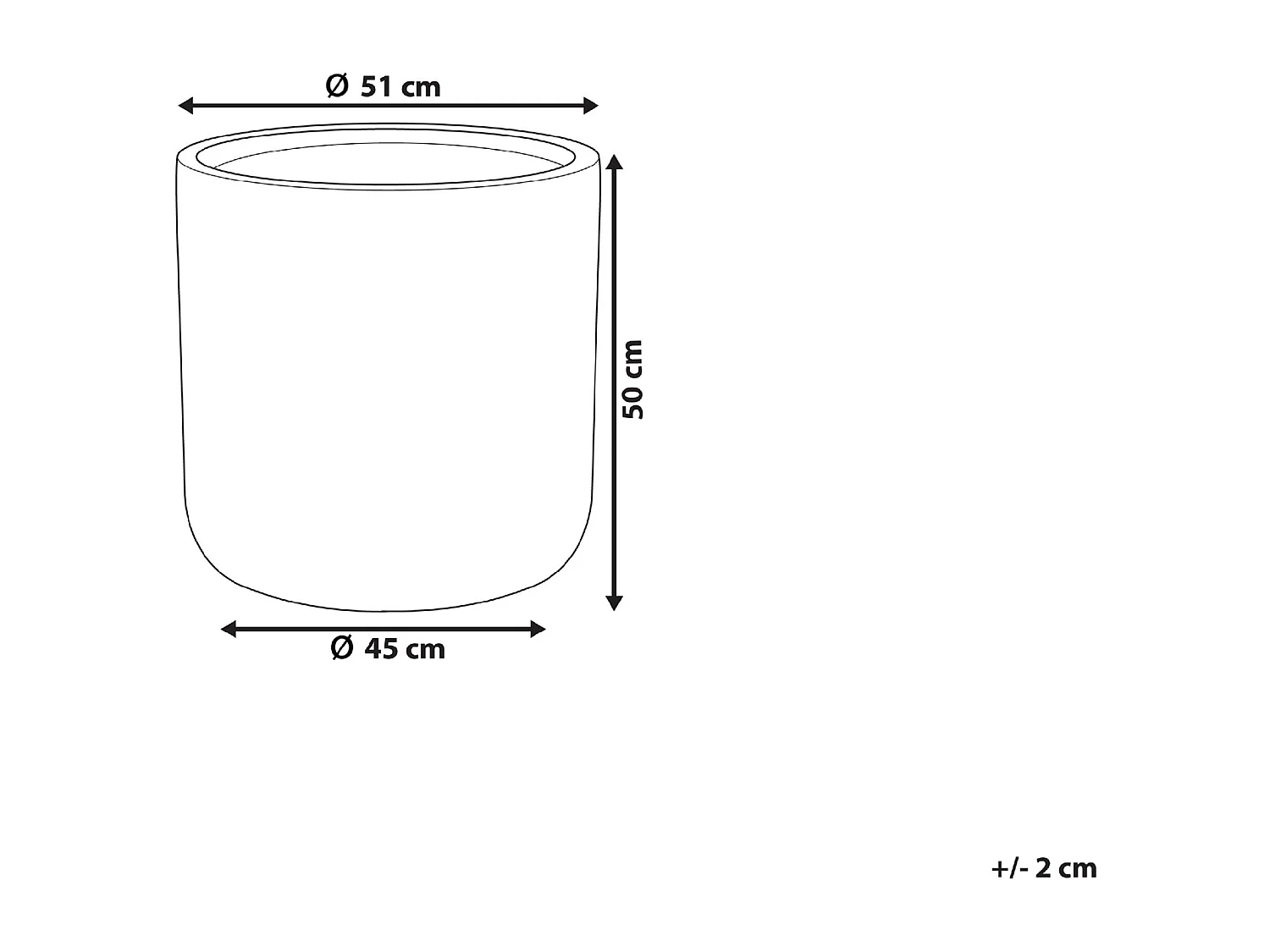 Vaso MESSENE Cerâmica 51 cm Cinzento claro