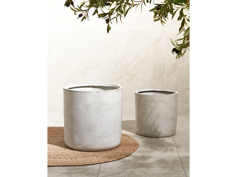 Vaso per piante MESSENE Ceramica 51 cm Grigio chiaro