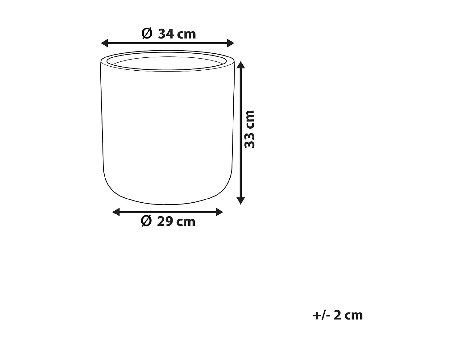 Cache-pot MESSENE 34 cm Gris clair