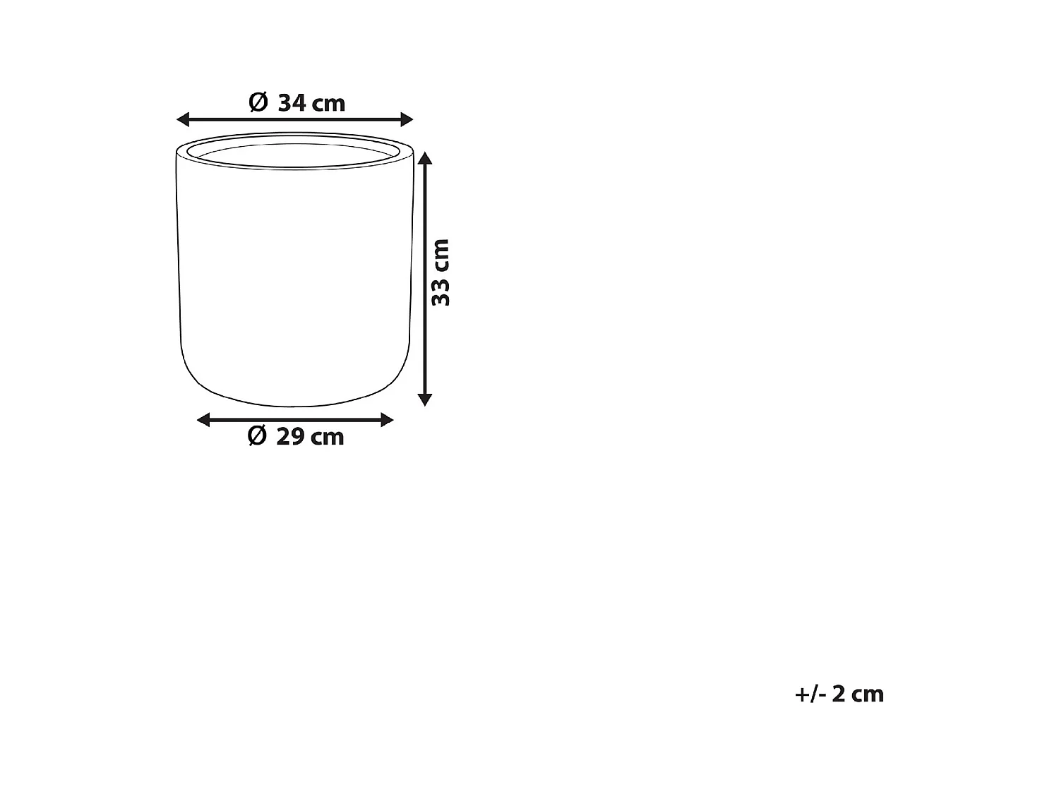 Cache-pot MESSENE 34 cm Gris clair