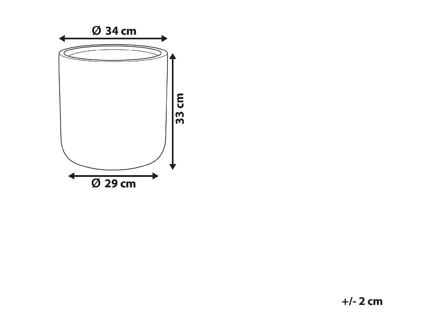 Cache-pot MESSENE 34 cm Gris clair