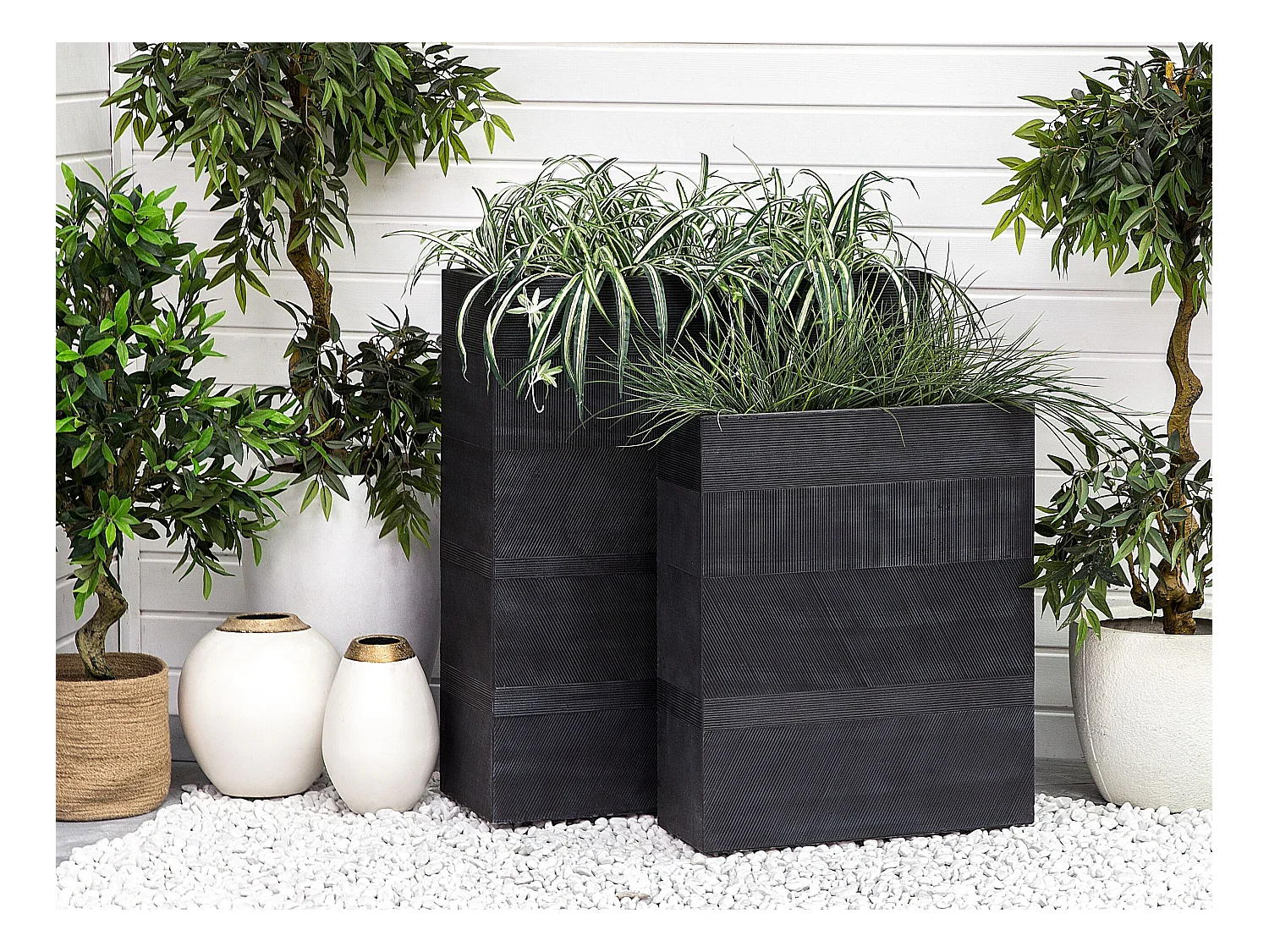 Vaso THIMENA Acrílico 80 cm Preto