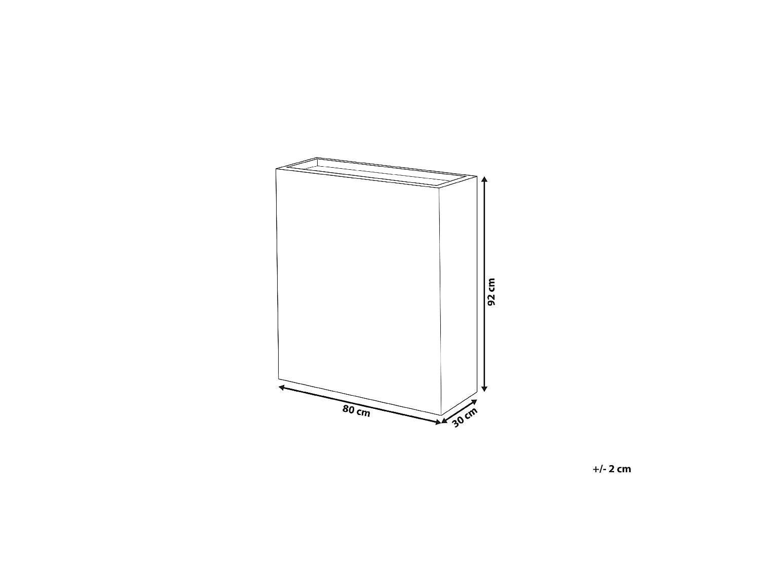 Vaso THIMENA Acrílico 80 cm Preto