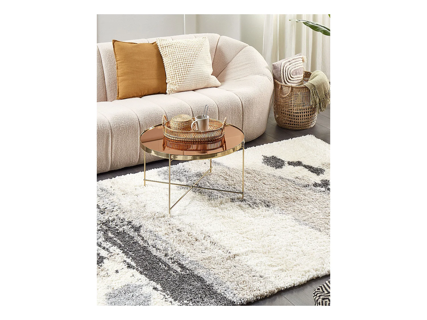 Tapis à poils longs GORIS Blanc 160 x 230 cm