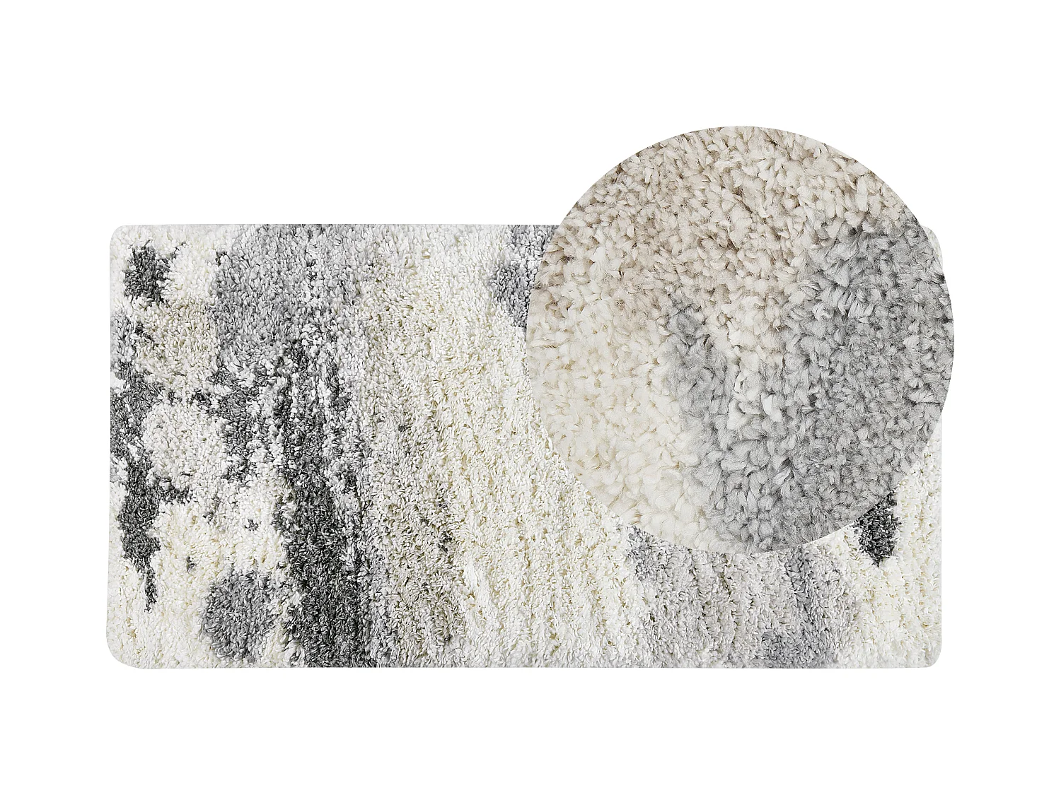 Alfombra blanco/negro/gris 80 x 150 cm GORIS