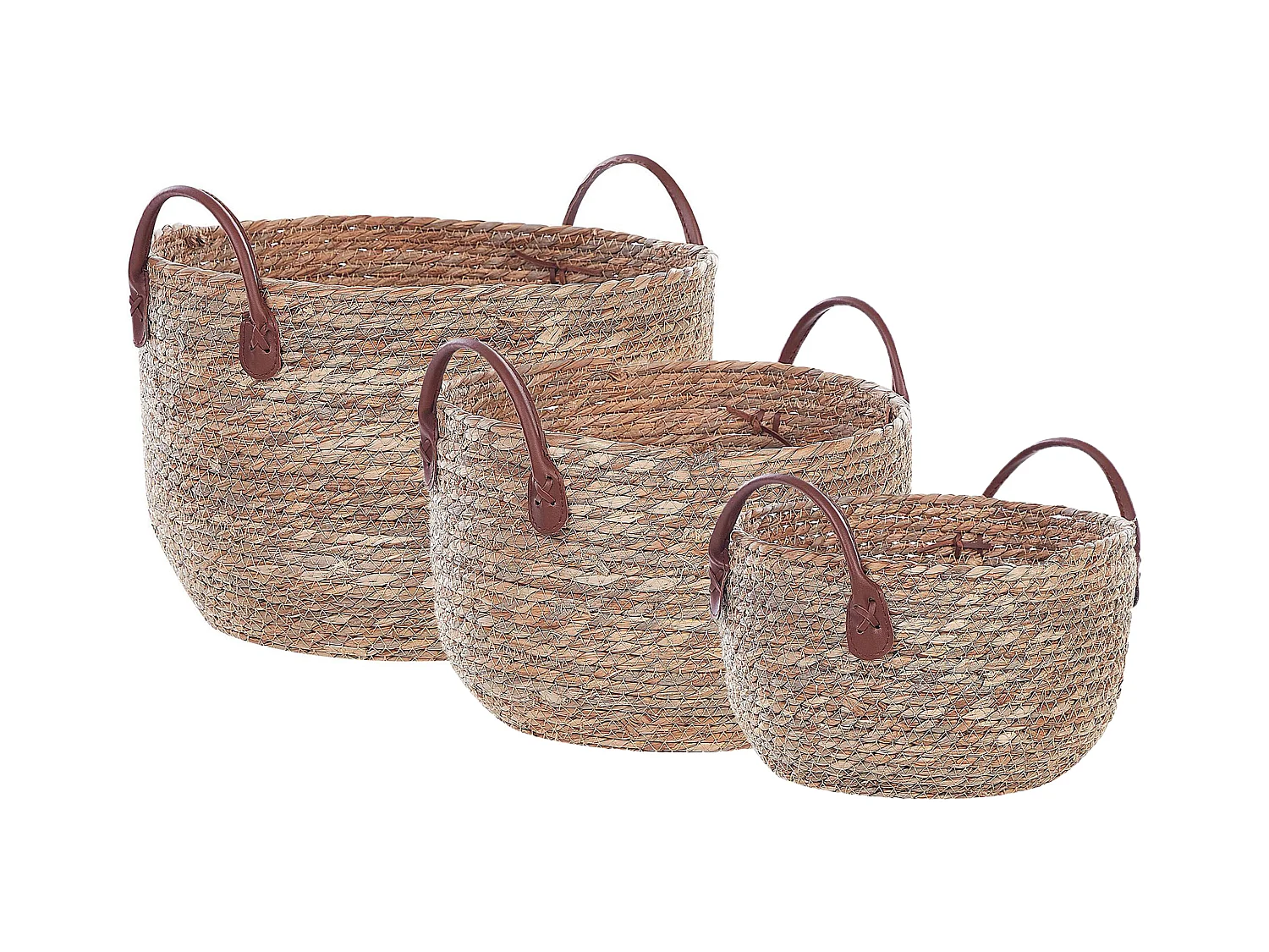 Set van 3 manden SAYJAR Zeewier Natuurlijk