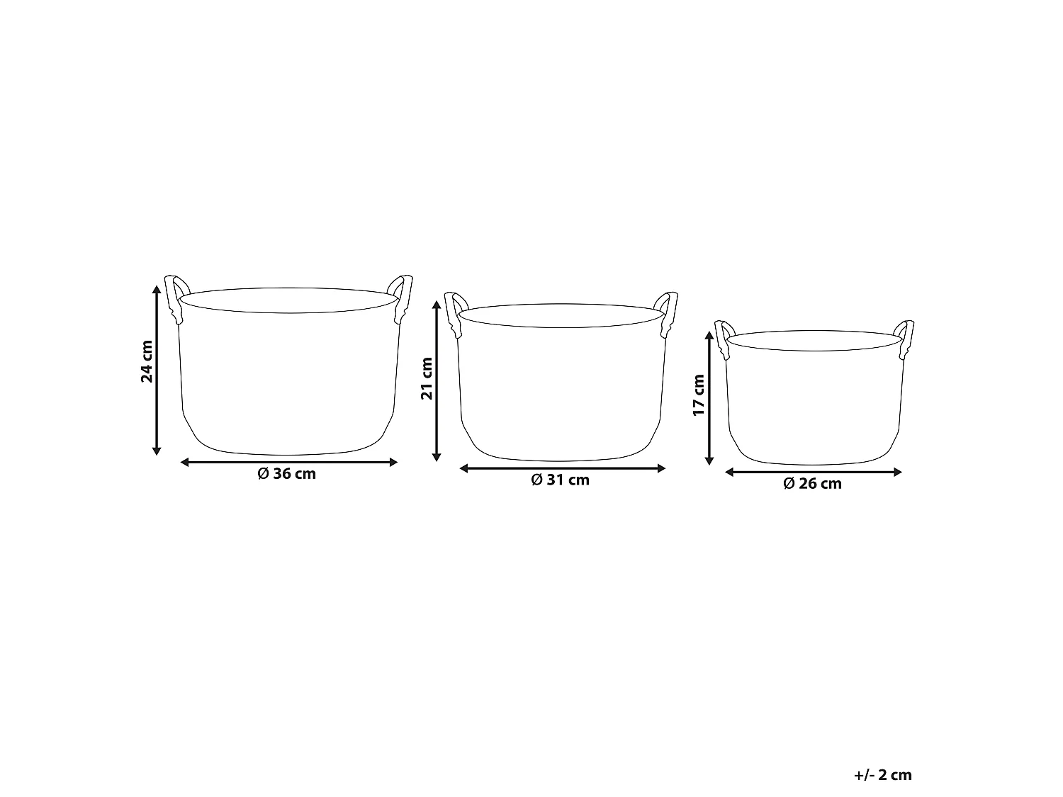 Lot de 3 paniers SAYJAR Herbier marin Naturel