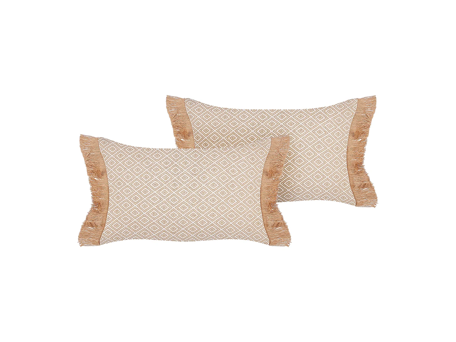 Zestaw 2 poduszek dekoracyjnych BOATH 30 x 50 cm Beżowy Jednolity