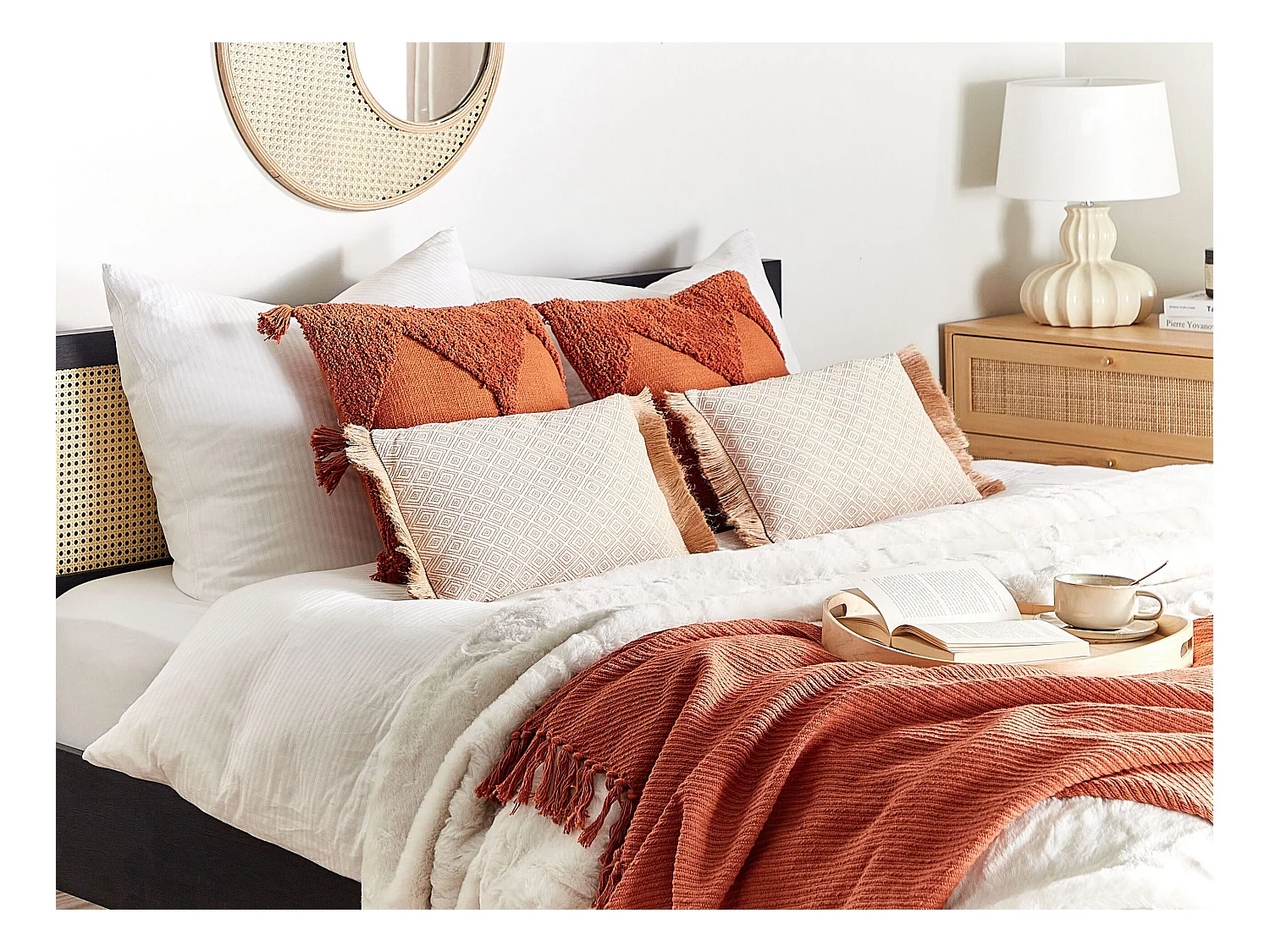 Zestaw 2 poduszek dekoracyjnych BOATH 30 x 50 cm Beżowy Jednolity