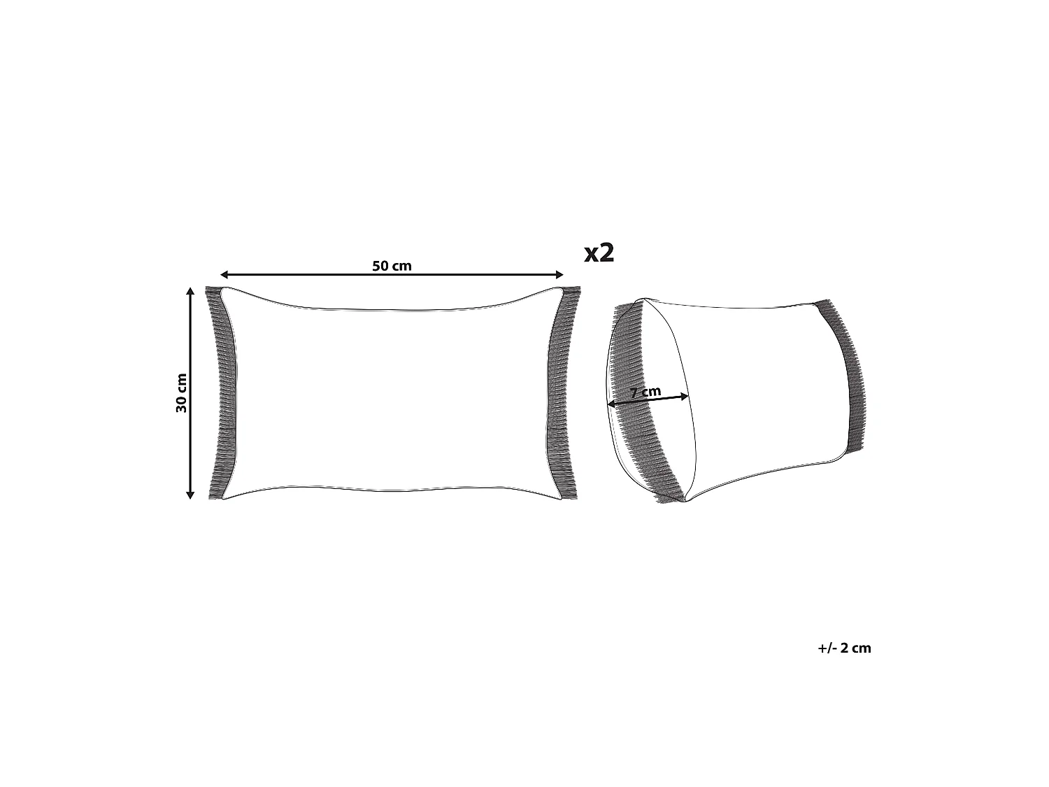 Zestaw 2 poduszek dekoracyjnych BOATH 30 x 50 cm Beżowy Jednolity