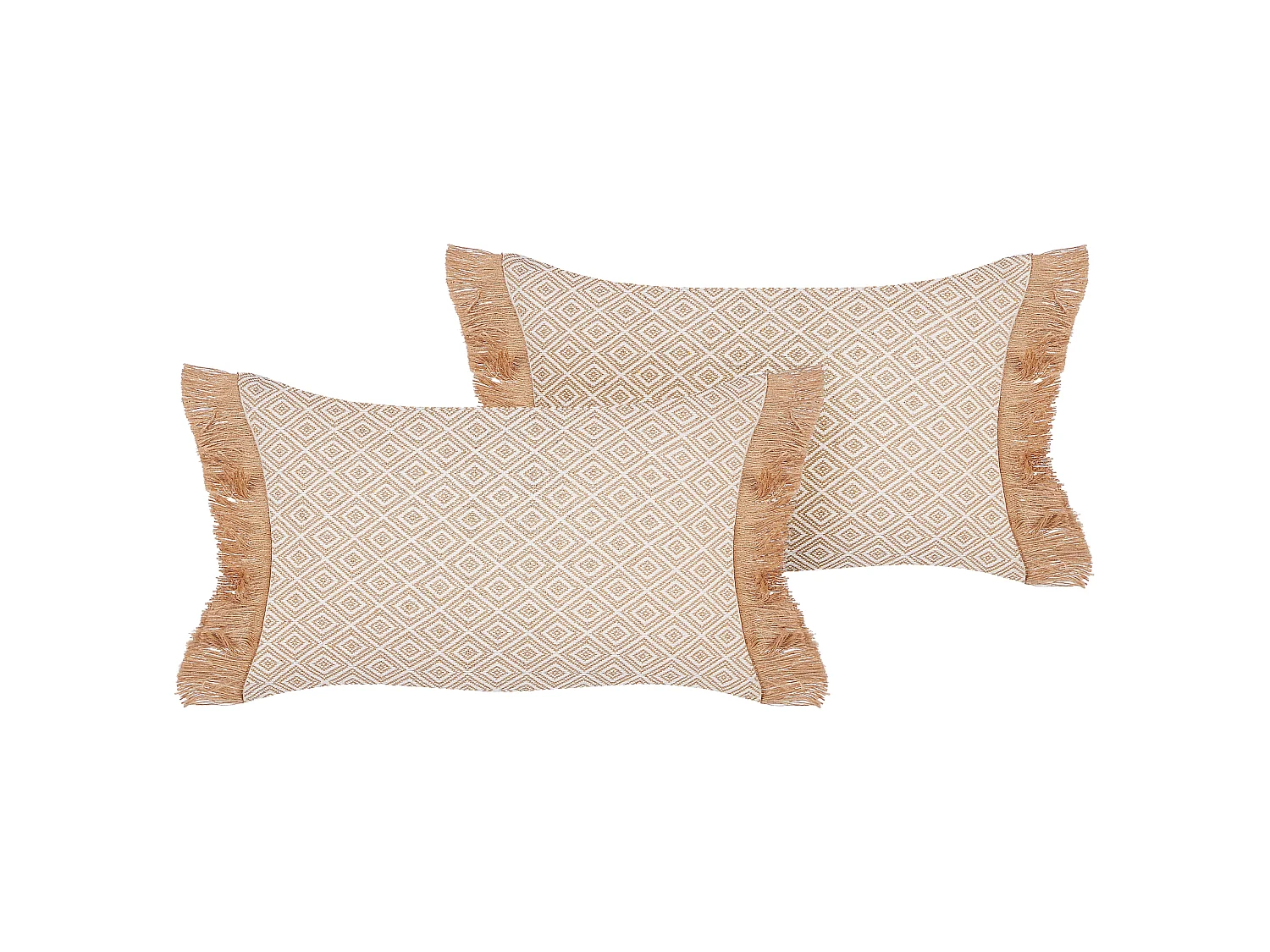 Lot de 2 coussins décoratifs BOATH 30 x 50 cm Beige Unicolore