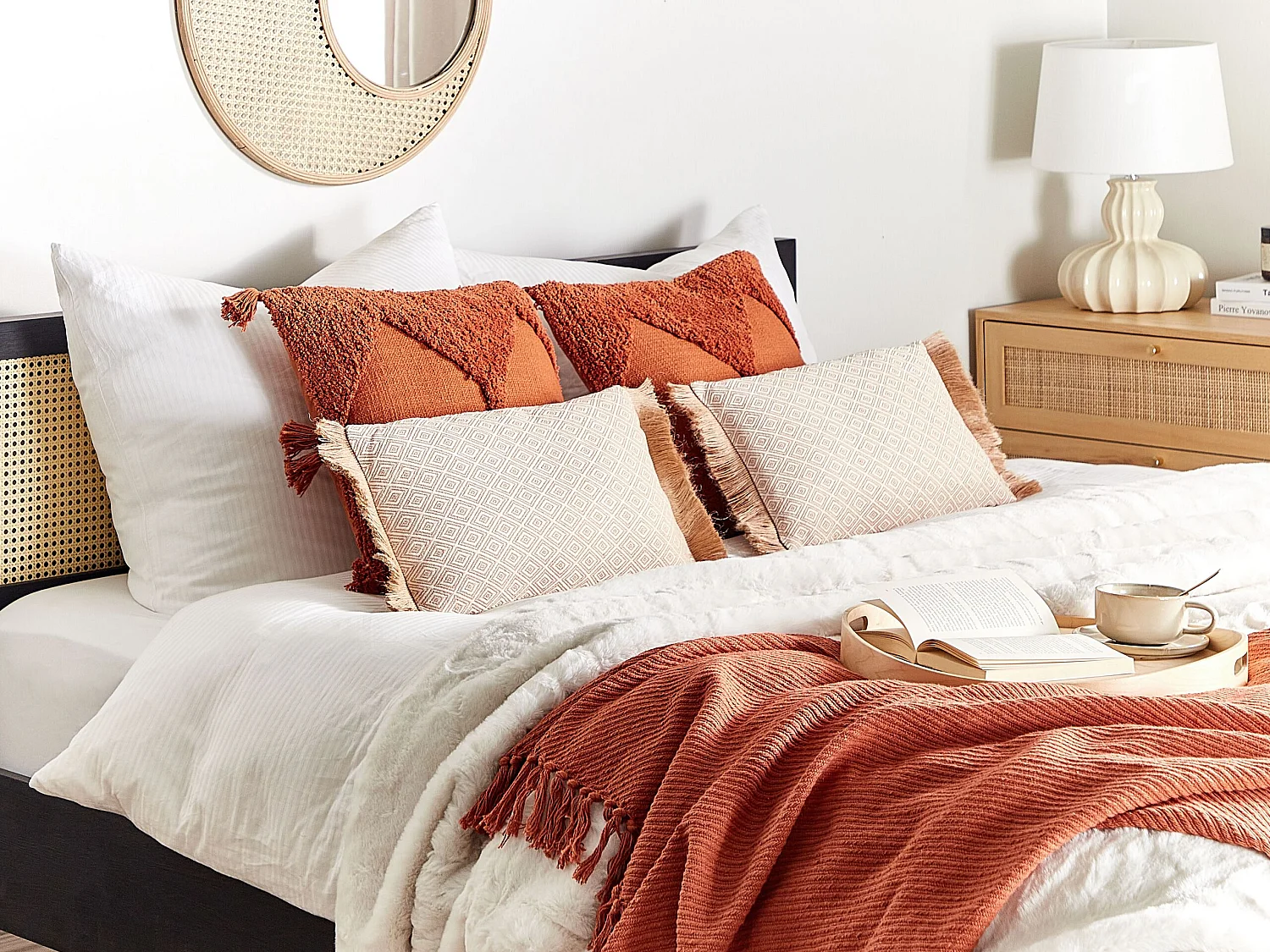 Lot de 2 coussins décoratifs BOATH 30 x 50 cm Beige Unicolore