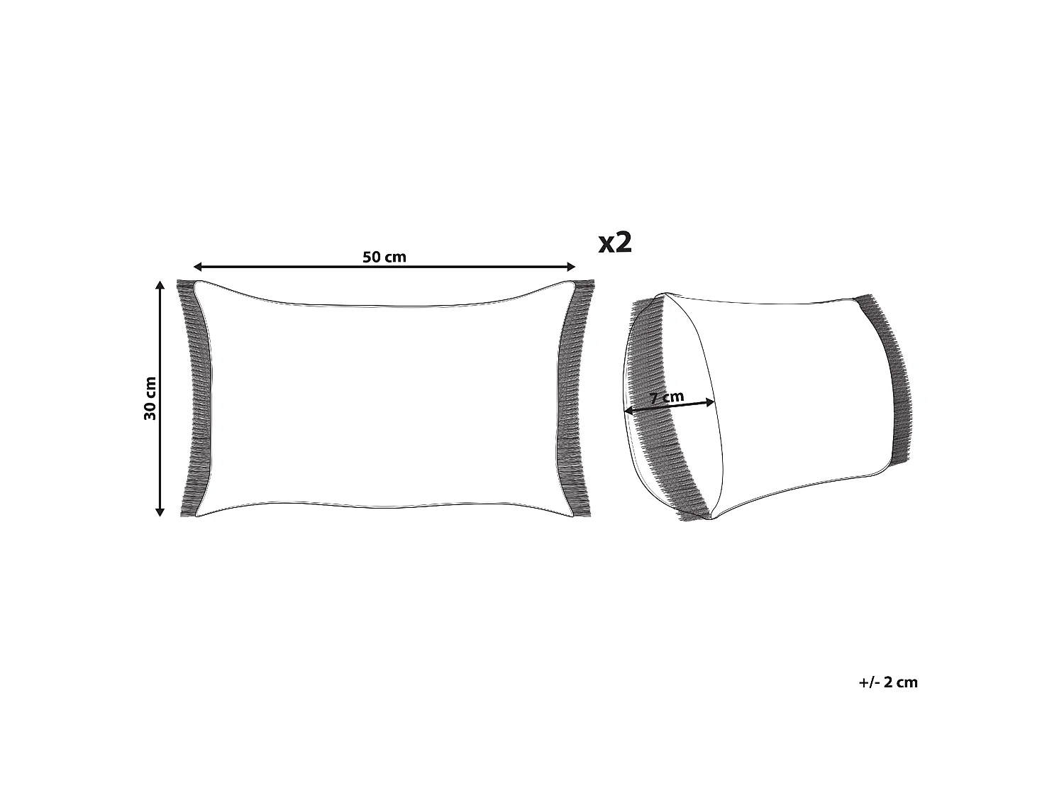 Lot de 2 coussins décoratifs BOATH 30 x 50 cm Beige Unicolore
