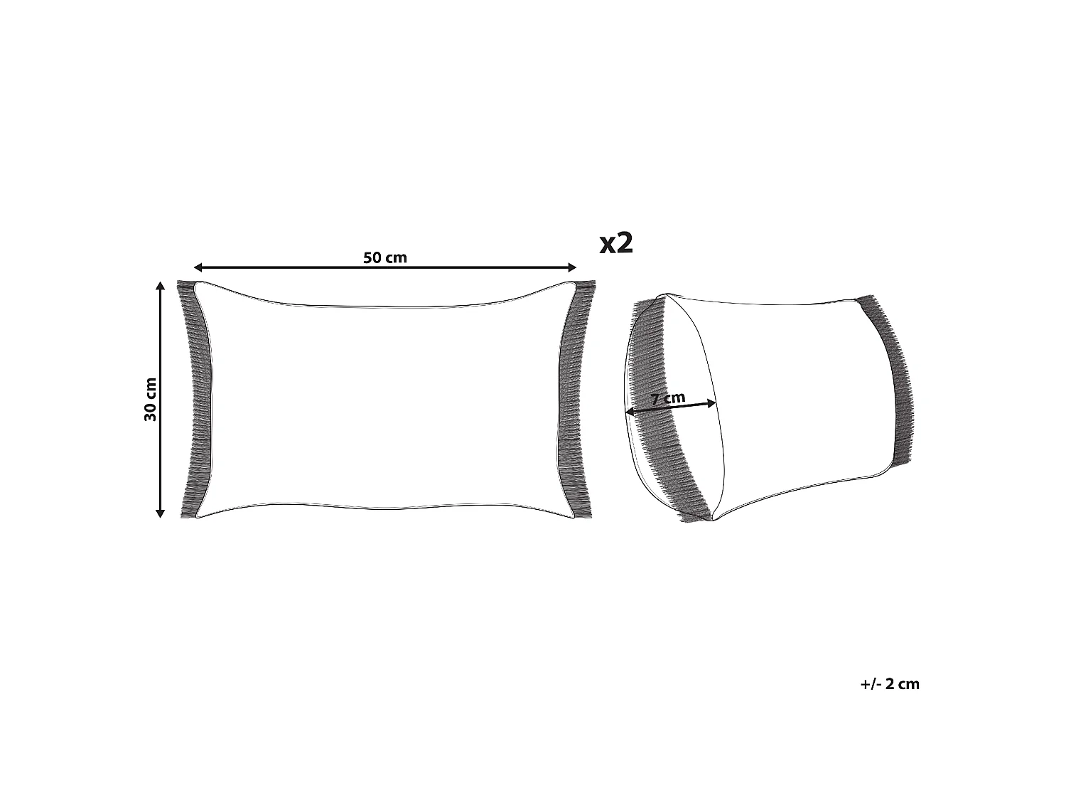 Set di 2 cuscini BOATH 30 x 50 cm Beige Tinta unita