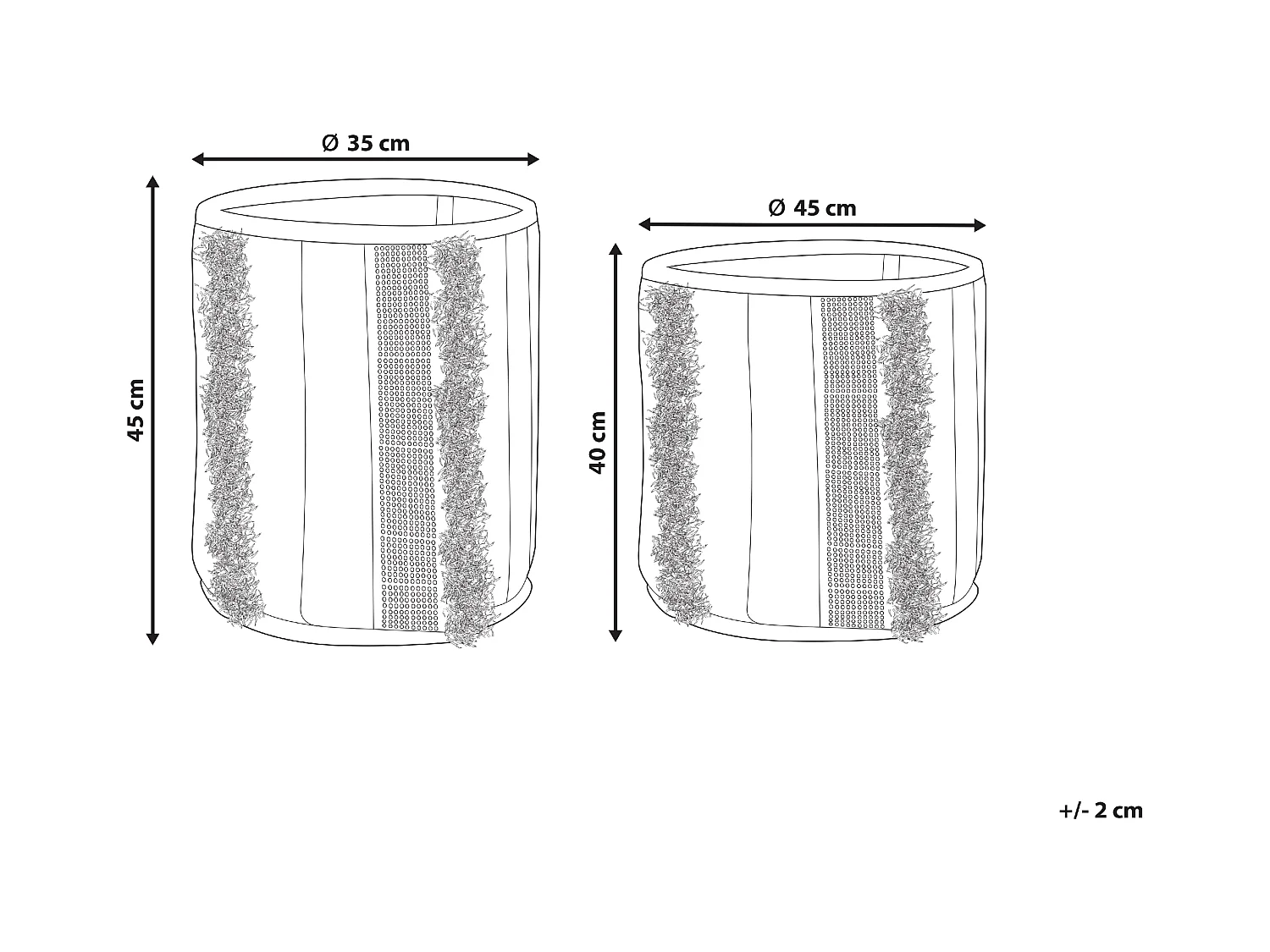 Zestaw 2 koszy KOTKAI Bawełna Szary