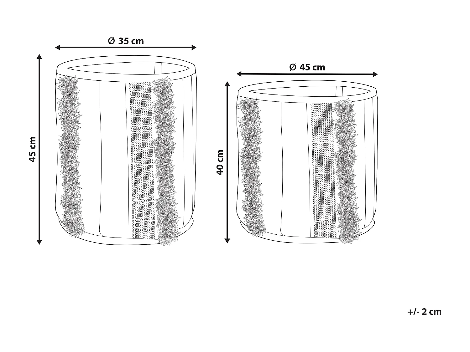 Lot de 2 paniers KOTKAI Coton Gris