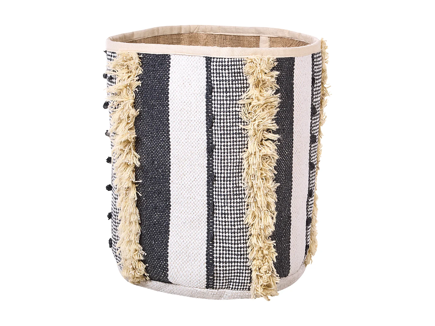 Set aus 2 Baumwollaufbewahrungskörbe Behälter Dekoration Beige und Grau Kotkai