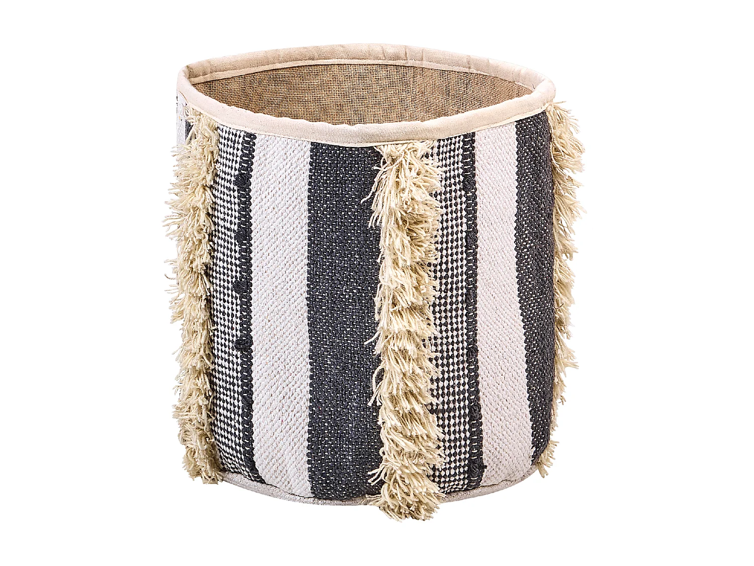 Set aus 2 Baumwollaufbewahrungskörbe Behälter Dekoration Beige und Grau Kotkai