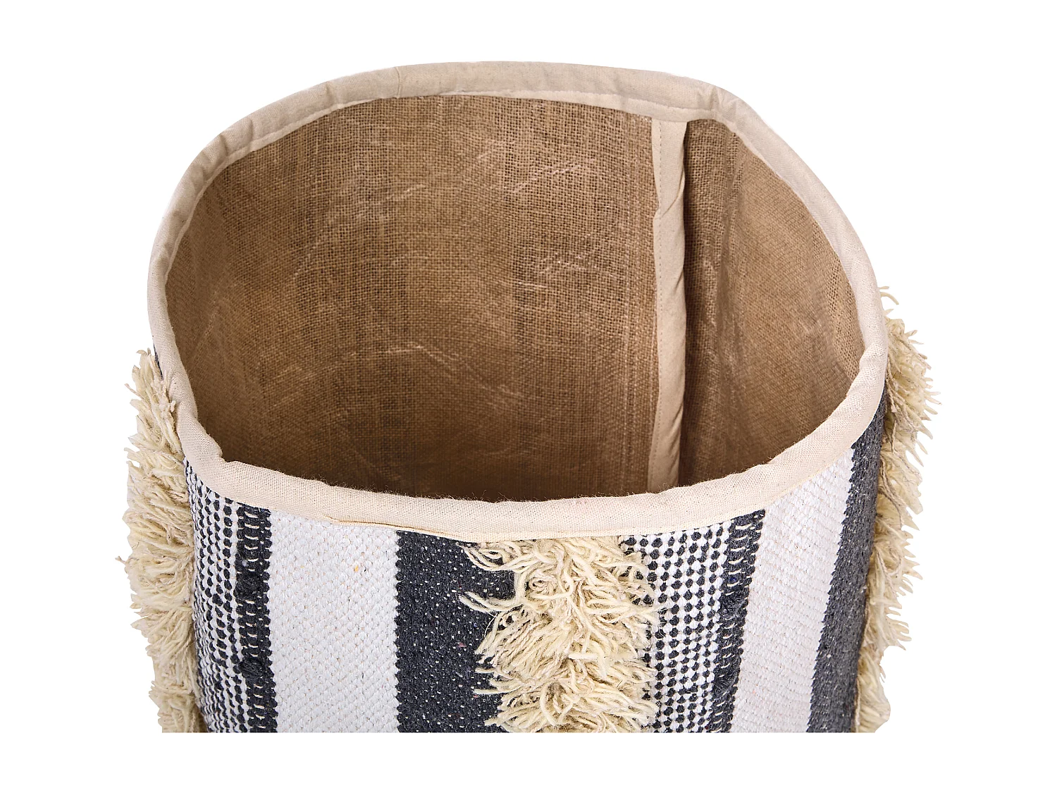 Set aus 2 Baumwollaufbewahrungskörbe Behälter Dekoration Beige und Grau Kotkai