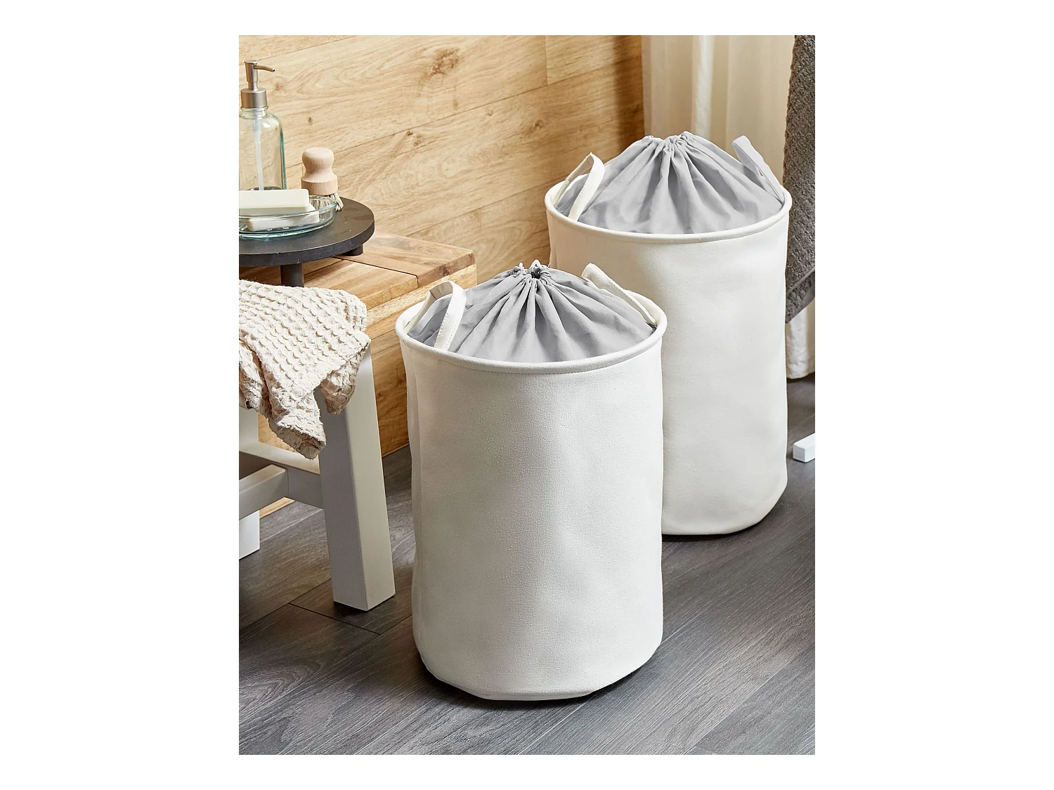 Set van 2 manden ARCHA Katoen Wit